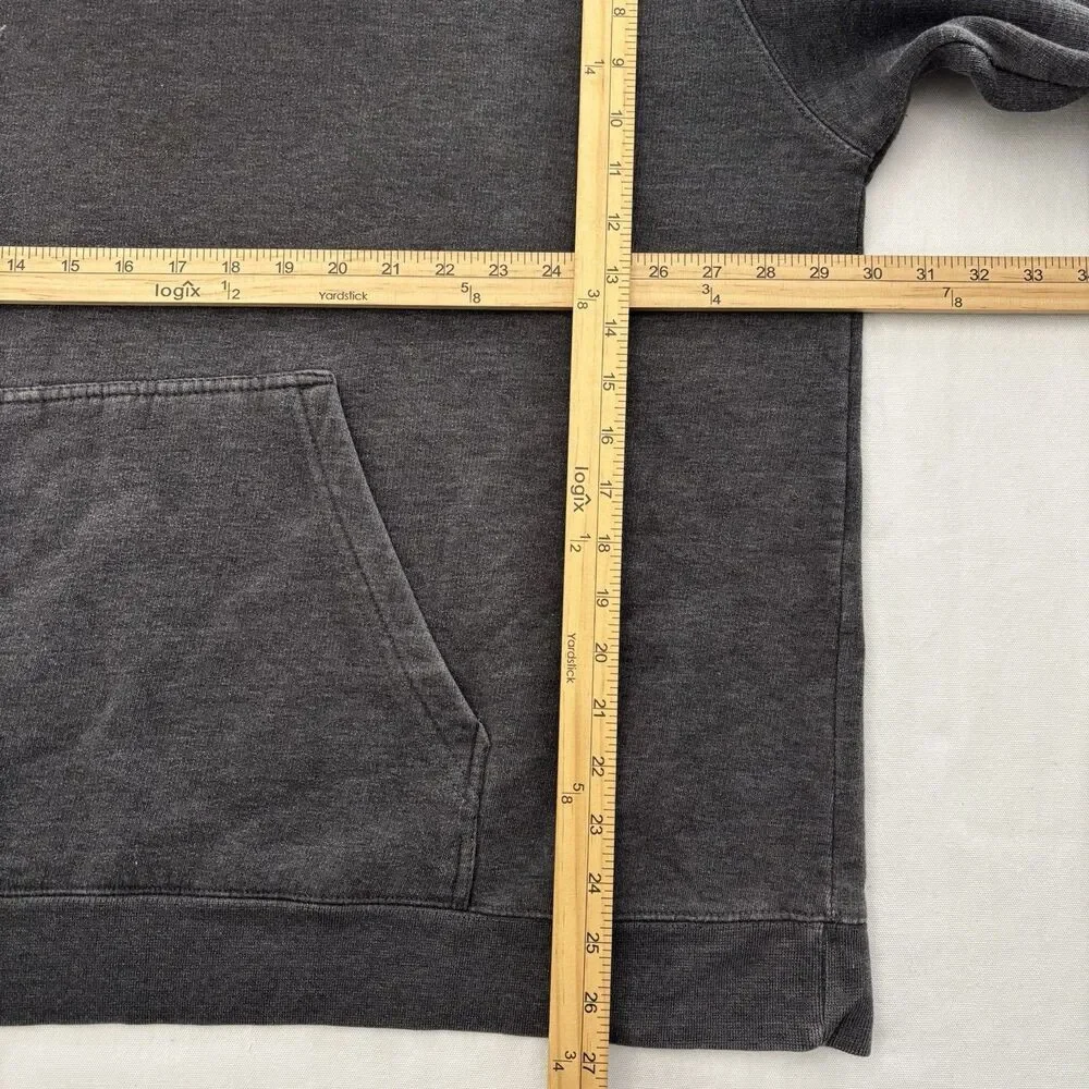 Vintage Nike XXL Gray Hoodie Big Yellow Embroidered Spell Out Logo Pullover Y2K